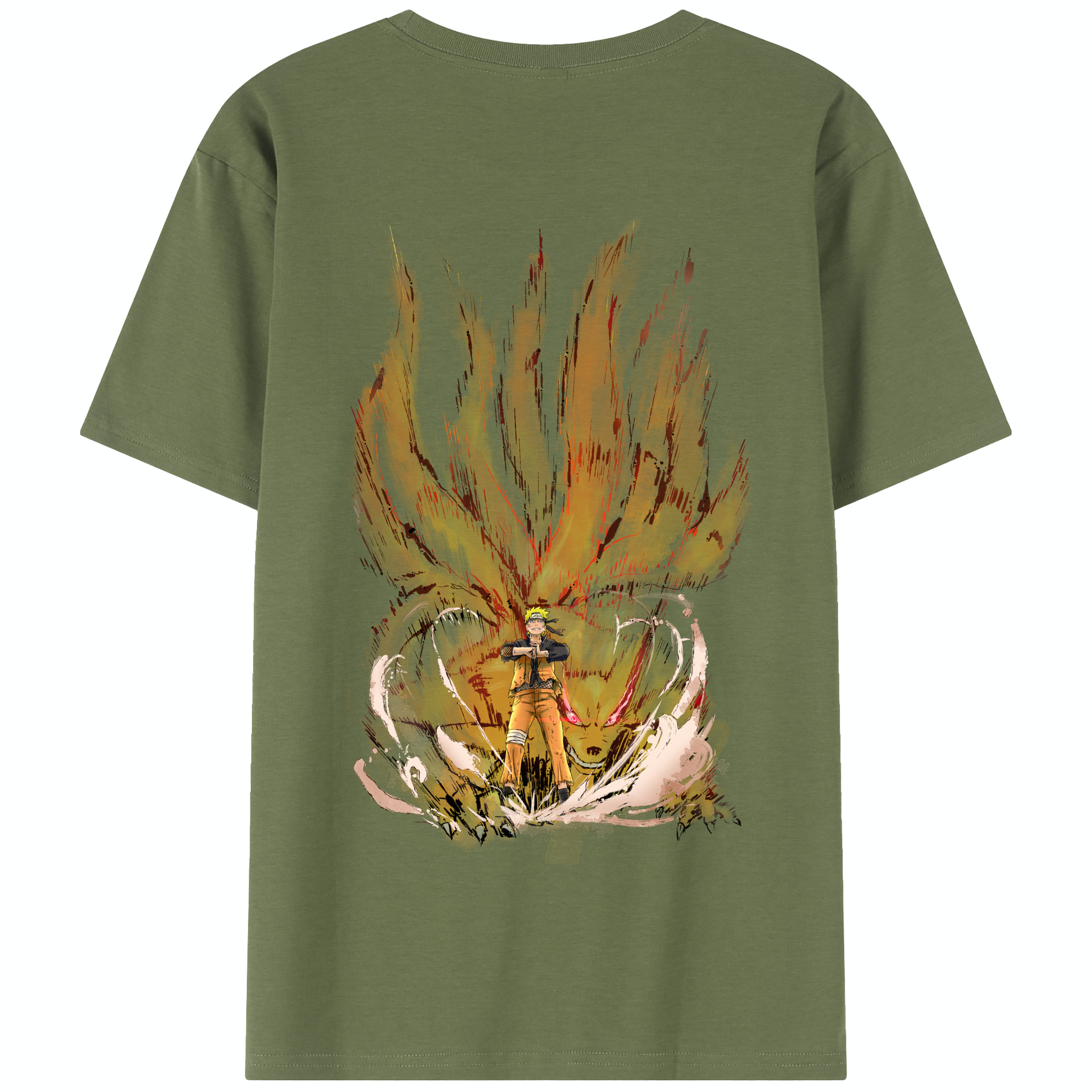 （画像用） NARUTO -ナルト- うずまき ナルト Uzumaki Naruto 綿100％半袖Tシャツ（背面プリント）